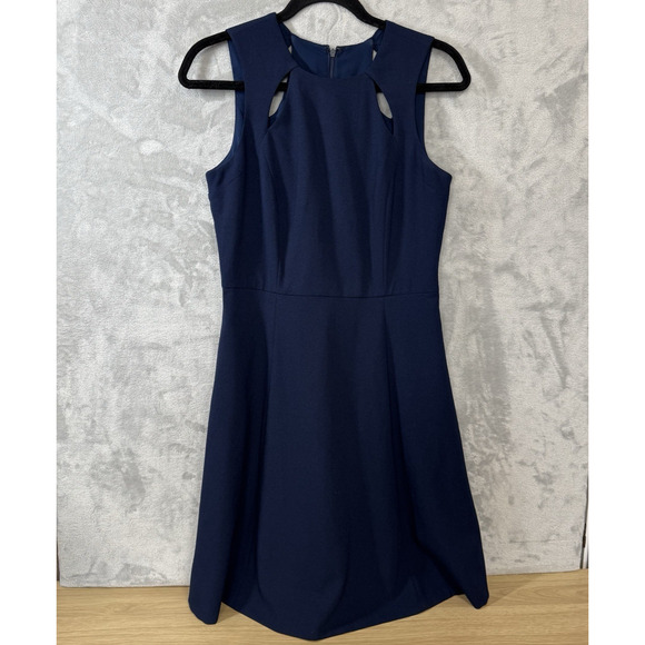 Catherine Malandrino Dress Size 4 Blue Sleeveless A-Line - Picture 1 of 7
